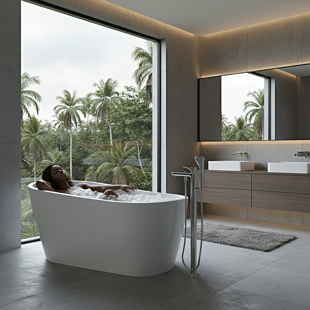 Cool Acrylic Freestanding Bathtub Made in Turkey